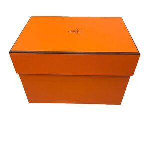 Hermès Orange Intervalle Glass Gift Box Foam Insert Small Purse Wallet 7x5 READ